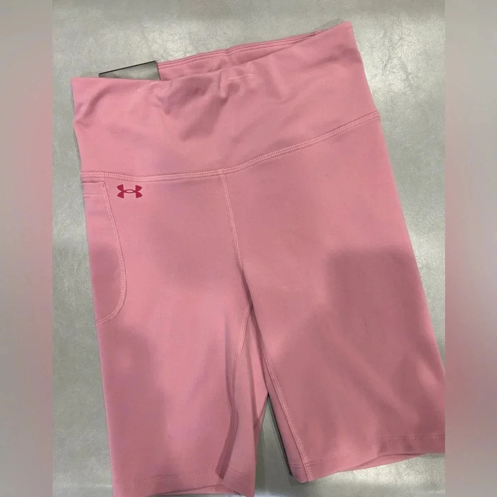 Under Armour UA Women's S Small Motion 8-in. Bike Shorts Dusty Pink Elixir